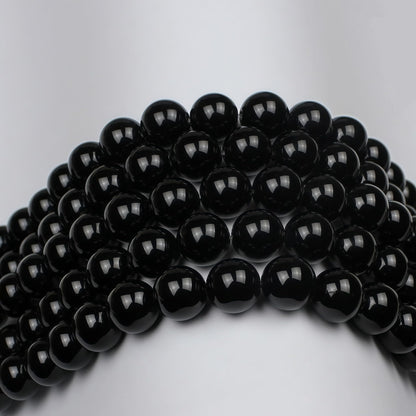 MJDCB Natural Stone Bead Black Onyx Gemstone Loose Beads for Jewelry Making Bracelet Necklace 6mm