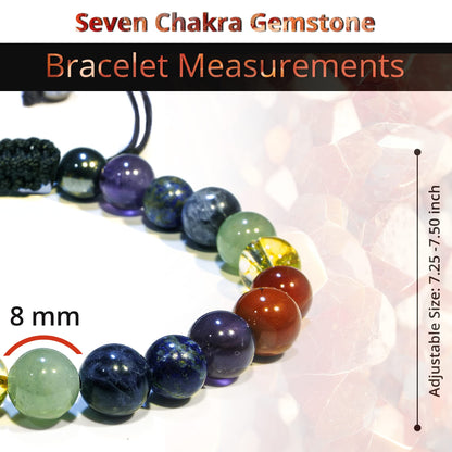 ANAYA AGATE Healing Crystal Bracelet – Chic Gemstone Bracelet for Men and Women – 8mm Round Bead Bracelets for Spiritual Healing, Protection, Positive Energy - Seven Chakra