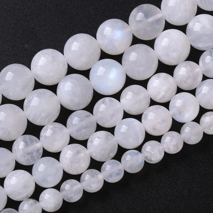 86pcs 4mm Natural Moonstone Gemstone Spacer Beads for Craft Jewelry Making DIY Bracelet