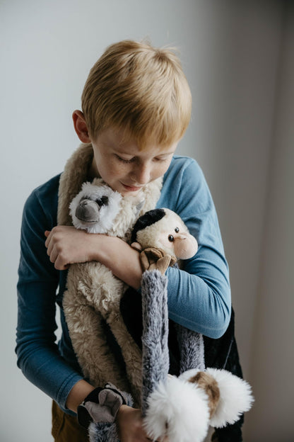 The Petting Zoo Hanging White-Handed Gibbon Monkey Stuffed Animal Plushie, Gifts for Kids, Wildlife Animals, Monkey Plush Toy 20 Inches