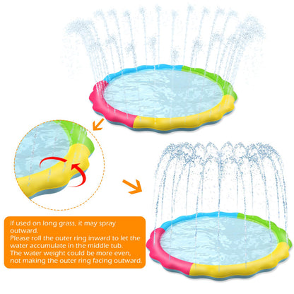 Jasonwell Splash Pad Sprinkler for Kids Splash Play Mat Outdoor Water Toys Inflatable Splash Pad Baby Toddler Pool Boys Girls Children Outside Backyard Dog Sprinkler Pool Age 1 2 3 4 5 6 7 8 9 XXL