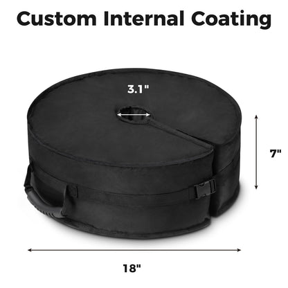18" Round Umbrella Base Weight Sandbag, Fillable Sand Bags with Side-Slot Opening, Heavy-Duty Sandbags for Weight Fits Offset, Cantilever & Outdoor Patio Outdoor Garden Parasol Stand (Without Sand)