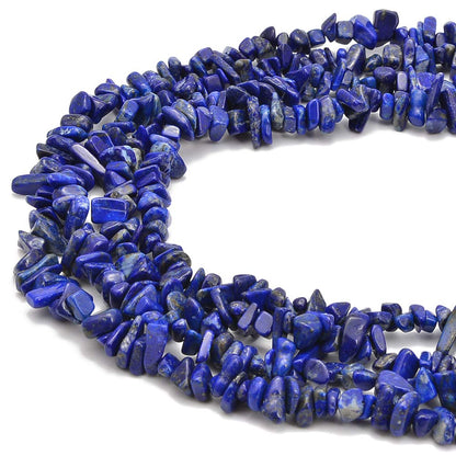 PLTbeads Gemstone Chips Natural Blue Lapis Lazuli 3-5mm Healing Crystals Waist Bracelets Necklace Kit Irregular Stone DIY Crafts Design Jewelry Making Approxi 32 inch