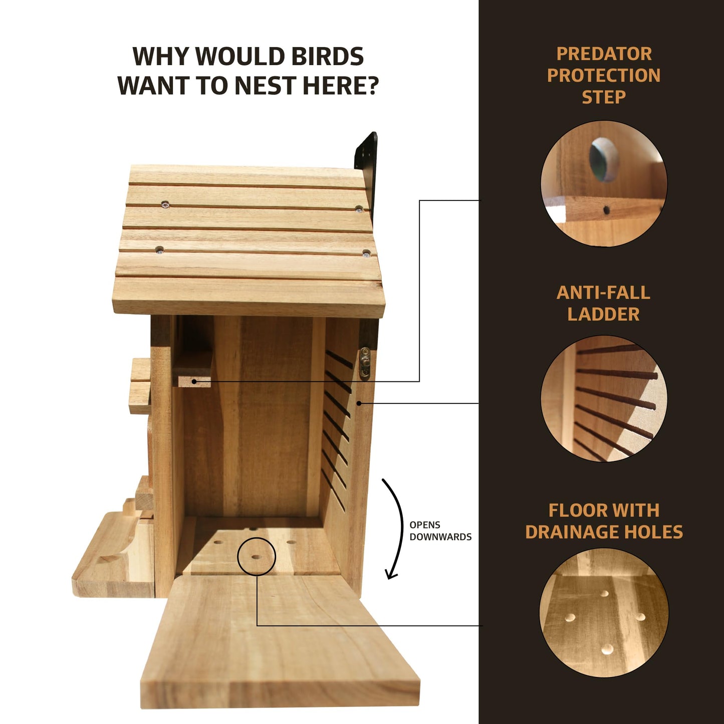 Nestingood Premium Wooden Bird House Kit – DIY Bluebird Nesting Box with 1.5 Inch Entrance, Outdoor Birdhouse Kits for Adults and Kids, Nature Craft for Garden, Backyard or Patio Projects