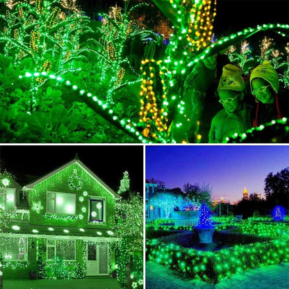 Joomer Green Solar String Lights, 39FT 100LED Waterproof Outdoor Lights with 8 Modes Twinkle Fairy Light for Garden, Patio, Yard, Tree, Christmas St. Patrick's Day Decor