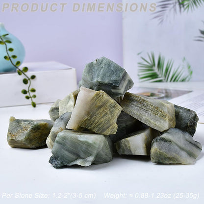 Erliway 1.25-2" Green Rutilated Quartz Raw Crystals, Natural Rough Green Rutilated Quartz Stone, Healing Stones for Fountain Rock, Home Decor Meditation Energy Balancing Wire Wrapping Reiki