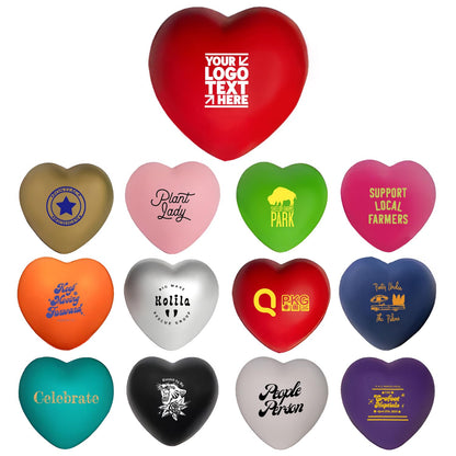 50 Sets of Custom Stress Relief Foam Balls with Logo, Bulk Heart Shape Personalized Foam Balls, Anxiety Stress Relief Stress, Perfect for Office, Travel or Home