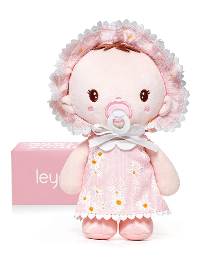 LeyaDoll Soft Baby Doll Toys (9''), My First Baby Rag Doll for 1 Year-Old Girl Birthday Gift, Christmas Plush Toys Gift for Toddler Kids Infants-Daisy Baby