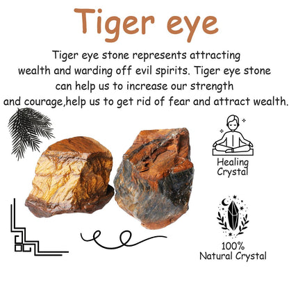 NUKAYAI 2Pcs Tiger Eye 1.8-2.2" Large Raw Crystals Stones Rough Rocks Tiger Eye Stone Healing Crystal for Wicca Reiki Wrapping DIY Cabbing Wire Decoration Polishing Natural Rock Gifts