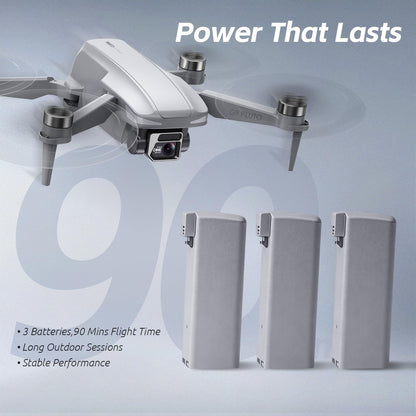 GPS Drone with EIS 4K Camera, RC Drones with 4.5 inch HD Screen on Controller, Auto Return, 3 Batteries for 90 min Flight Time, 3280 FT Long Control Range Transmission, Circle Fly and Follow Me Mode, Foldable Quadcopter for Beginner, Under 249g