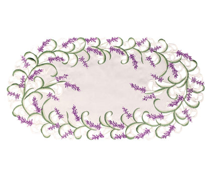 Embroidered Purple Embroidered Lavender Lilac Table Runner 14 X 28 Inch