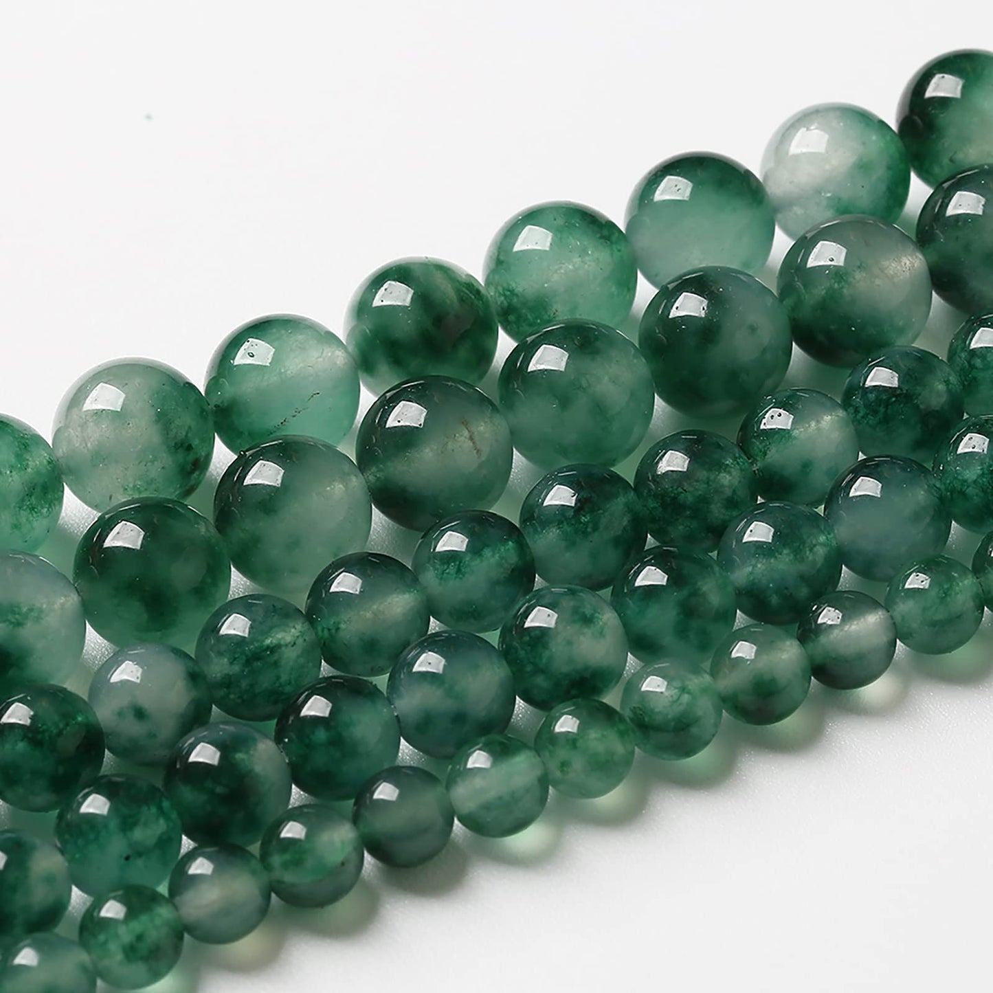 36pcs 10mm Natural Water Grass Jades Chalcedony Beads Round Loose Beads for Jewelry Making DIY Bracelets Crystal Energy Healing Power Stone (10mm, Water Grass Jade Beads)