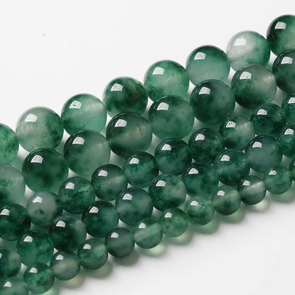 36pcs 10mm Natural Water Grass Jades Chalcedony Beads Round Loose Beads for Jewelry Making DIY Bracelets Crystal Energy Healing Power Stone (10mm, Water Grass Jade Beads)