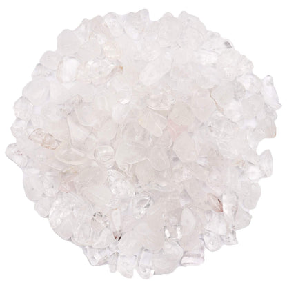 500 pcs Natural Chip Stone Beads, White Crystal 5-8 mm Irregular Gemstones Healing Crystal Loose Rocks Bead Hole Drilled for Jewelry Making Bracelet