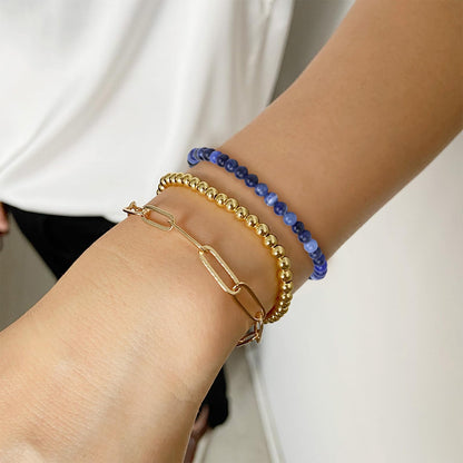Harry and Henry Gold Beaded Bracelets for Women Gold Crystal Stackable Bracelets for Women Elegant Bead Bracelet Set Boho Jewelry Gift