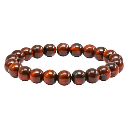 Amazing Gemstone Crystal Bracelet for Women Men's Gifts - Protection Healing Crystal Bracelet - 8mm Gemstone Beaded Stretchable Bracelet Pulseras Para Hombres Mujer Stocking Stuffers Mothers Day Gift (Red Tiger Eye)