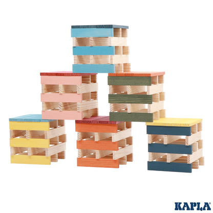 KAPLA 100 Octocolor Case - Wooden Construction Set 100 Colored Building Planks
