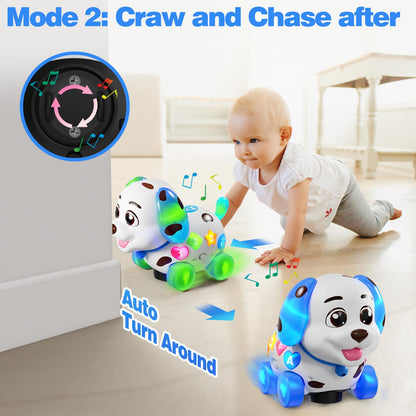 Musical Puppy Toys for 1 Year Old Boy Gift, Crawling and Walking Baby Toy 6-9-12-18 Month, Birthday Gift for 1 Year Old Boy Girl, Bilingual Infant Toys for 7 8 10 Month Olds (Blue)