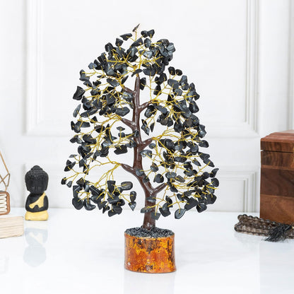 Crocon® Black Tourmaline Gemstone Tree of Life Crystals and Healing Stones, Birthday Gifts for Women, Men & Friends, Gifts for Mom Birthday, Home Office Decor, Spiritual Gift for Women Bedroom Decor