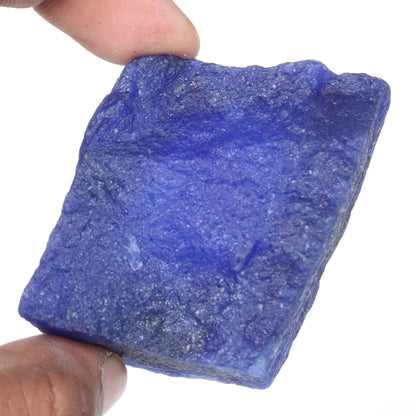 REAL-GEMS Certified Natural Blue Sapphire 63 Ct. Crystal Healing Rough Loose Gemstone AXA-138 for Jewelry Making & Collectors