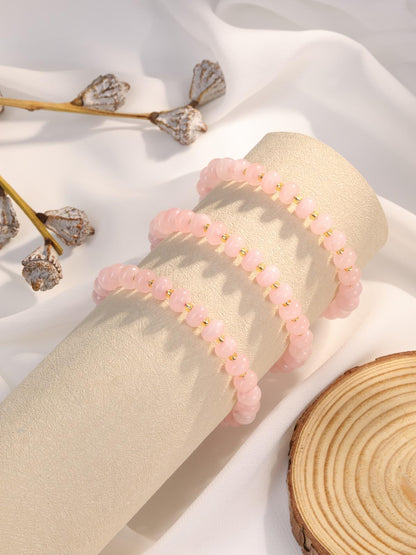 PESOENTH Rose Quartz Pink Beaded Bracelet,Healing Crystal Natural Stone Bracelets Gemstone Bracelet jewelry Spiritual Gifts for Women Her Mom Daughter Birthday Annivsersary Valentines