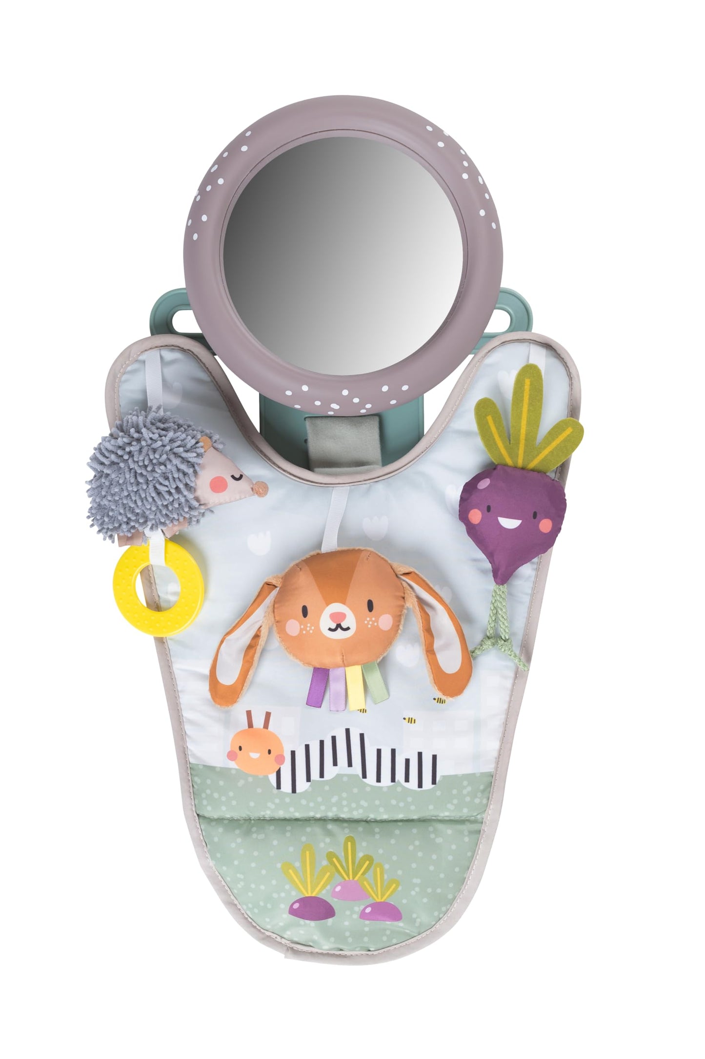 Taf Toys Infant Car Seat Development Center Newborn Baby Essentials Must Haves Toy, Car Seat Accessories Activity Center with Car Seat Mirror, for Newborn Toys 0 3 Months Brain Development