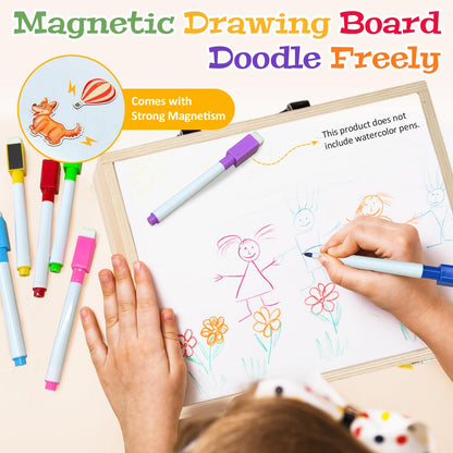 Adena Montessori Busy Board Box for Toddlers 2-4, 6 in 1 Montessori Toys for 1 Year Old with Drawing Board, Quiet Book, Puzzles, Sensory Toys for Fine Motor Skills, Learning Toys for Travel