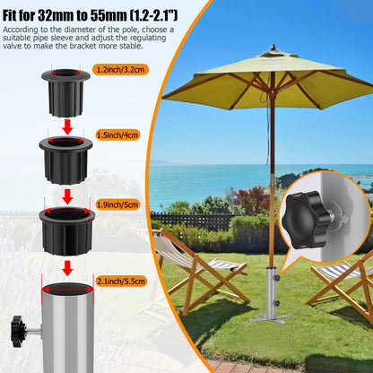 Hammrit Removable Inground Umbrella Stand Anchor with 4 Spike, Metal Grass Umbrella Ground Stake, Outdoor in Ground Parasol Base Mount, Beach Umbrella Sand Anchor Holder for Beach,Sand,Yard,Lawn
