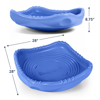 Simplay3 Rock and Spin Sensory XL Wobble Disk Climbing Dome for Toddlers and Kids Rocking and Climbing, Indoor/Outdoor Periwinkle Blue, 1 Pack, Ages 2-12 Years