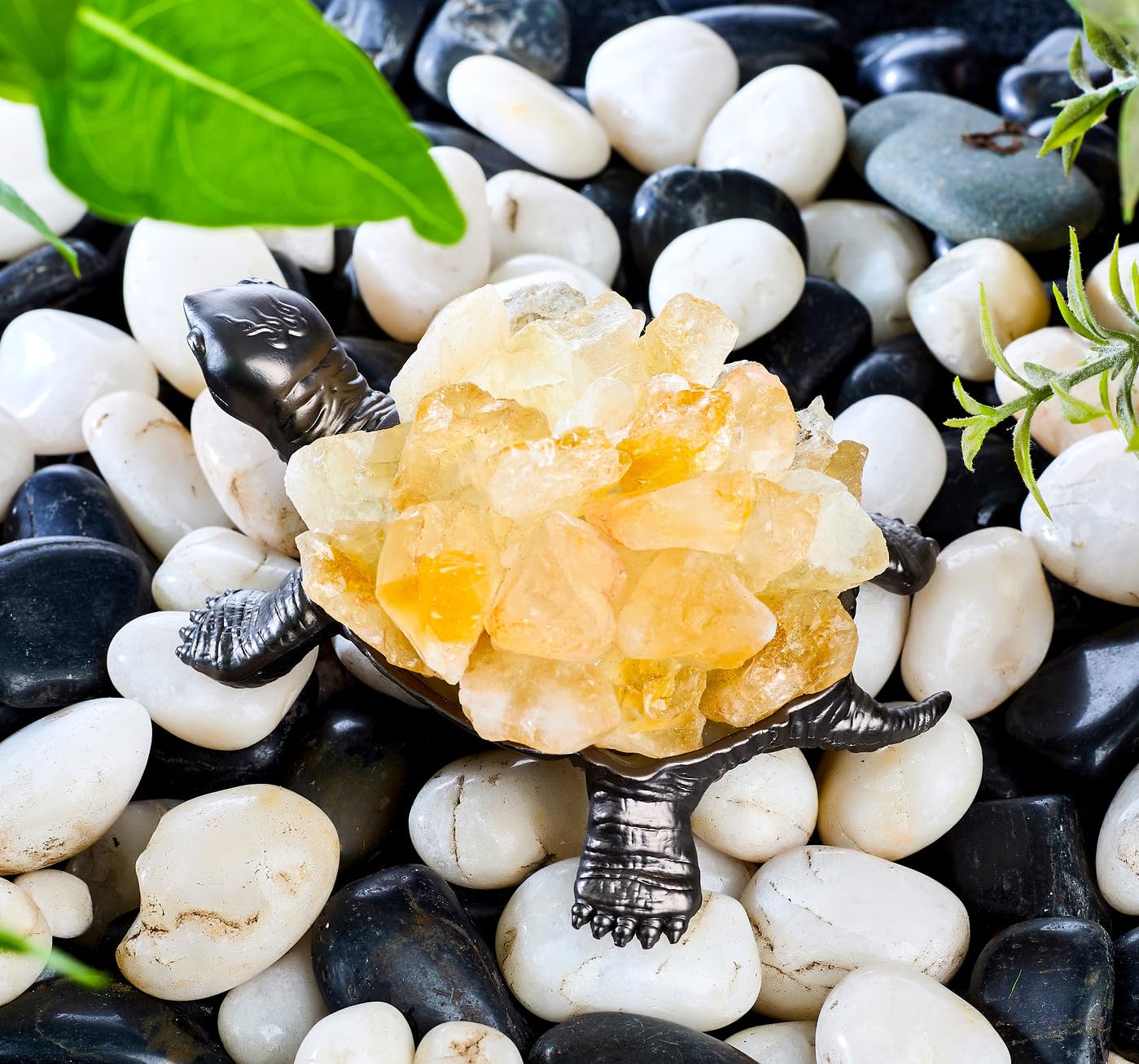 DUQGUHO Turtle Decor Figurines Turtles Gifts for Women Citrine Crystal Cute Turtle Statue Decorations Sea Turtles Gifts