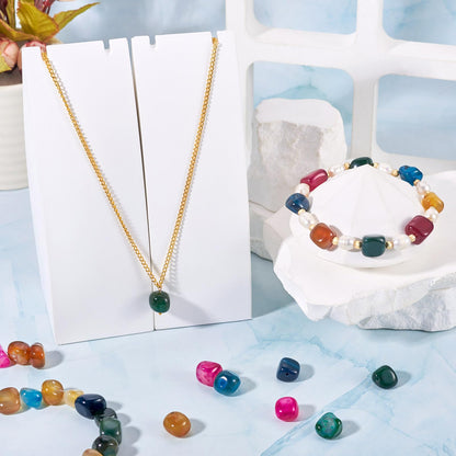 3 Strands Natural Agate Beads for Jewelry Making Colorful Tumbled Stones Polished Healing Crystal Stones Gemstone Loose Beads for Bracelets Necklaces Earrings DIY Crafts 6.5-13mm