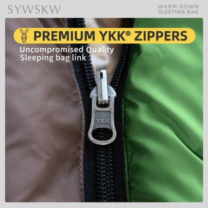 SYWSKW Ultralight Down Sleeping Bag with Pillow,15°F 32°F 46°F Sleeping Bag for Women,Men,Youth Backpacking,Hiking and Camping Outdoor with 680FP Duck Down (Coffee, 800g Down Filling)