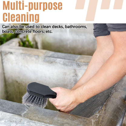 CroBlissful 2 Pcs Bird Bath Cleaning Brush Hard Bristle Stiff Bristle Brush with Plastic Handle Utility Scrub for Bird Feeder Bath Accessories Fountain Outdoor Cleaning(Gray)