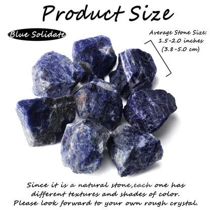 ZHIYUXI 2" Blue Sodalite Crystal Raw Crystals Bulk Crystals and Stones Large Natural Real Quartz Big Huge Rocks Gemstones for Tumbling Witchcraft Wire Wrapping Fountain Rocks Cabbing Room Decor 4Pcs