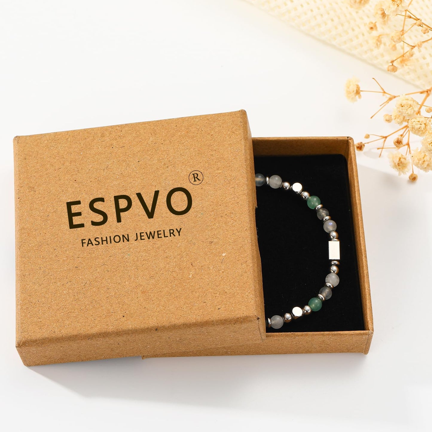ESPVO Triple Protection Bracelet for Women Gifts Energy Hematite Black Tourmaline Tigers Eye Bead Crystal Healing Obsidian Guardian Piedra Turmalina Negra Jewelry Natural Stones Teens