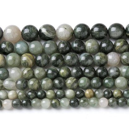 45pcs 8mm Natural Green Hair Quartz Stone Beads for Jewelry Making DIY Bracelet Necklace Accessories 15" Energy Healing Power Round Stone Beads(8mm, Green Hair Quartz)