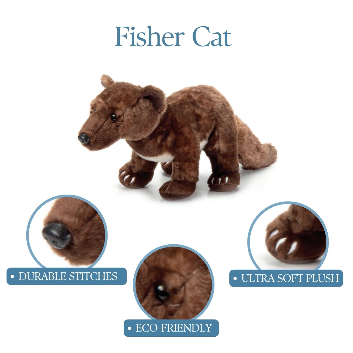 The Petting Zoo Fisher Cat Stuffed Animal Plushie, Gifts for Kids, Wild Onez Wildlife Animals, Fisher Cat Plush Toy, 18 inches