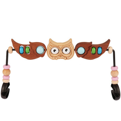 juhg Toy Bar Compatible with Baby Bjorn Bouncer，Baby Bouncer Toy Bar ，Wooden Bouncers Toys Attachment, Fun Owl-Shaped Design for Babies of All Ages to Play