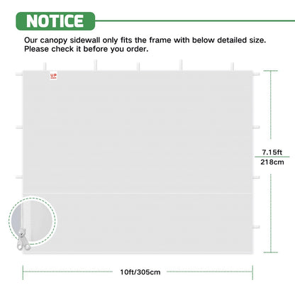 Acepic 10x10ft Canopy Sidewalls with Door for Pop Up Canopy Frame,Waterproof UV Protection Material for Outdoor Events, Courtyard, Vendor Booths(White, 4PCS Sidewalls Only, Canopy Tent NOT Included)