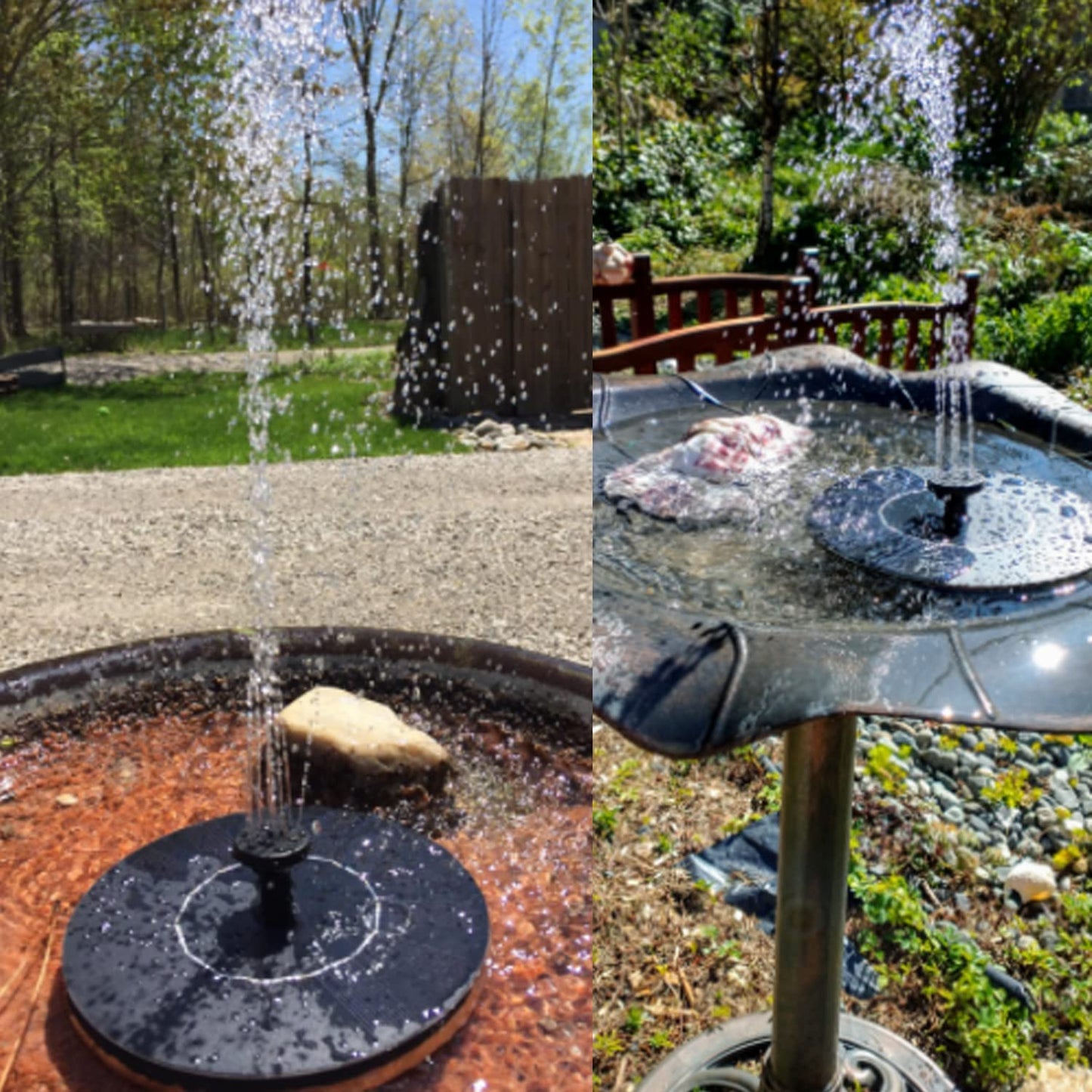 Solar Fountain, Solar Powered Bird Bath Fountain with 4 Nozzles 1.4W Solar Panel Kit Water Pump, Outdoor Watering Submersible Pump for Pond, Pool, Garden, Fish Tank