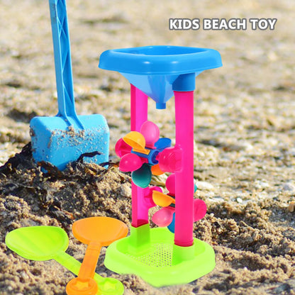 Toyvian Kids Sand Wheel Toy Flowing Sand and Water Wheel Tower Plastic with Spades for Children Summer Outdoor Travel Beach s