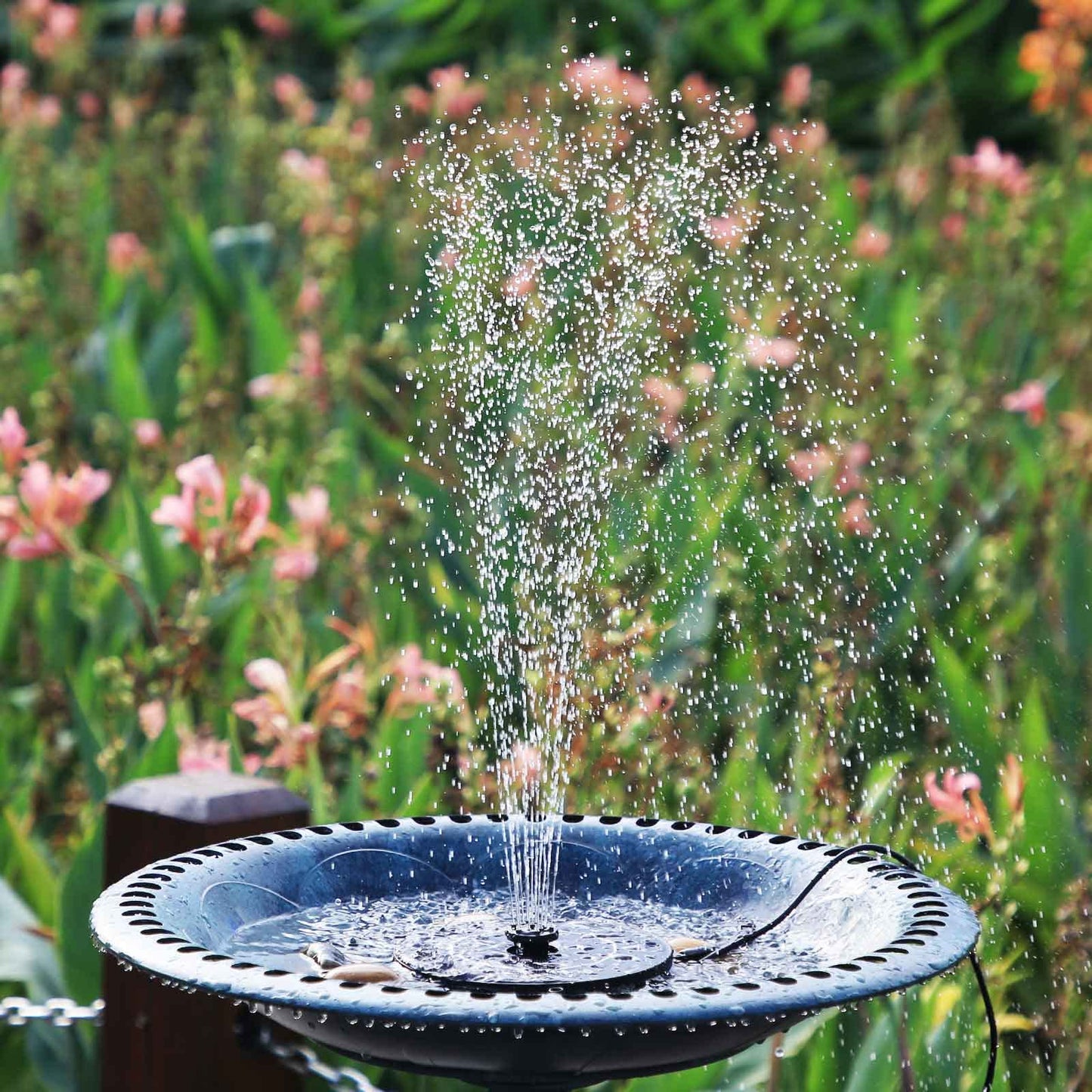 AISITIN Solar Fountain Pump with Windmill & 6 Nozzles & 3 Fixed Bracket, DIY Solar Bird Bath Fountain Built-in 1000mAh Battery for Outdoor, Garden, Pond, Pool, Backyard and Bird Bath