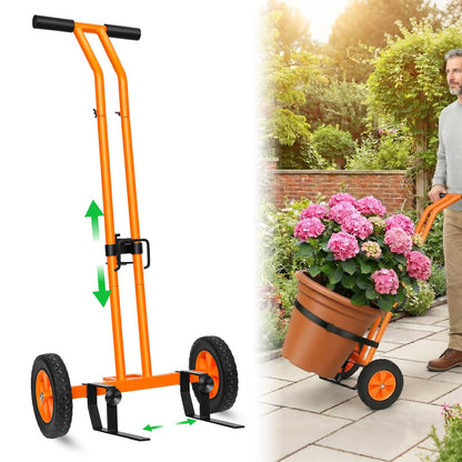 Plant Dolly,Plant Caddy With Wheels,Cart With Adjustable Grabbing Arm For Garden Plant Pot Mover Trolley Cart With Strap, For Indoor & Outdoor, 200 Lbs Weight Capacity, Enhanced And Upgraded Version