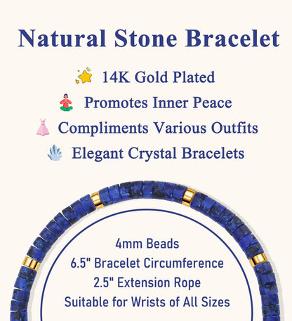 WAINIS 8Pcs Inspirational Gifts Bracelets for Women Natural Stone Crystal Healing Beaded Bracelets Adjustable Spiritual Protective Stones Beads Bracelets for Women Friends Sister