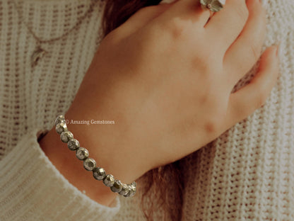 Amazing Gemstone Pyrite Bracelet for Women - Chakra Mens Bracelet Protection Crystals and Healing Stones - Blessing Bracelet Spiritual Meditation Gift Christmas Stocking Stuffers