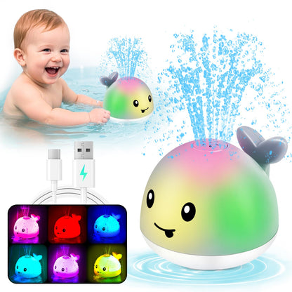 WAVISA Light Up Whale Bath Toys Sprinkler for Babies 6-12 12-18 Months, Kids Ages 1-3 2-4, Baby Infant Toddler Summer Pool Water Fountain Bathtub Toys for 1 Year Old Boys Girls Birthday Gifts
