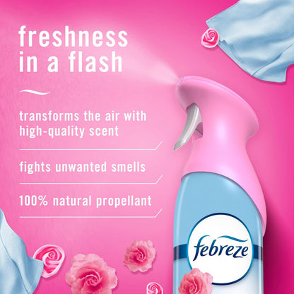 Febreze Air Mist Air Freshener Spray, Odor-Fighting Room Spray, Air Fresheners for Home and Bathroom and Kitchen, Aerosol Can, Downy April Fresh Scent, 8.8oz, 2 Count