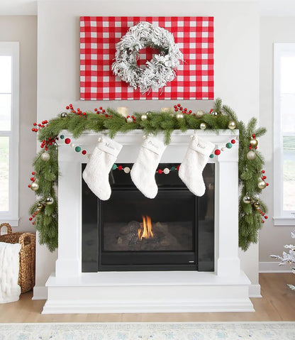 Fomlily Pine Garland Christmas Decoration, 6ft Christmas Greenery Garland Artificial Spruce Pine Needles for Holiday Mantel Fireplace Table Centerpiece Decor