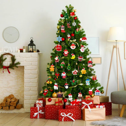 YUJUN 36pcs Mini Resin Ornaments Set - Christmas Tree Decoration, Small Miniature Figurines for Hanging Ornaments