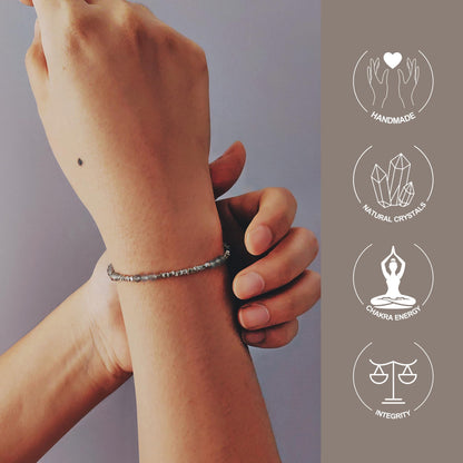 TAGREVO Natural Moonstone Crystal Cut Bead Bracelet, 925 Silver Faceted Gemstone Jewelry for Women, Handmade Chakra Design Gift for Birthday Christmas Daily Wear